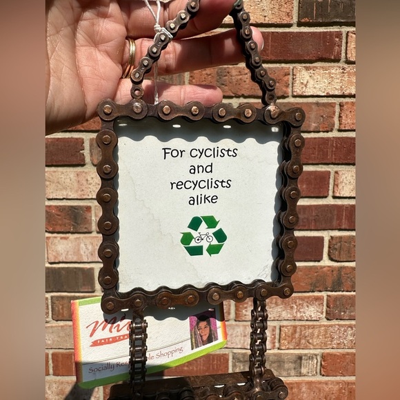 Bicycle Chain Recycled 3 Tier Hanging Picture Frame Approx. 17” x 3.75” x 3.75” - Picture 3 of 7